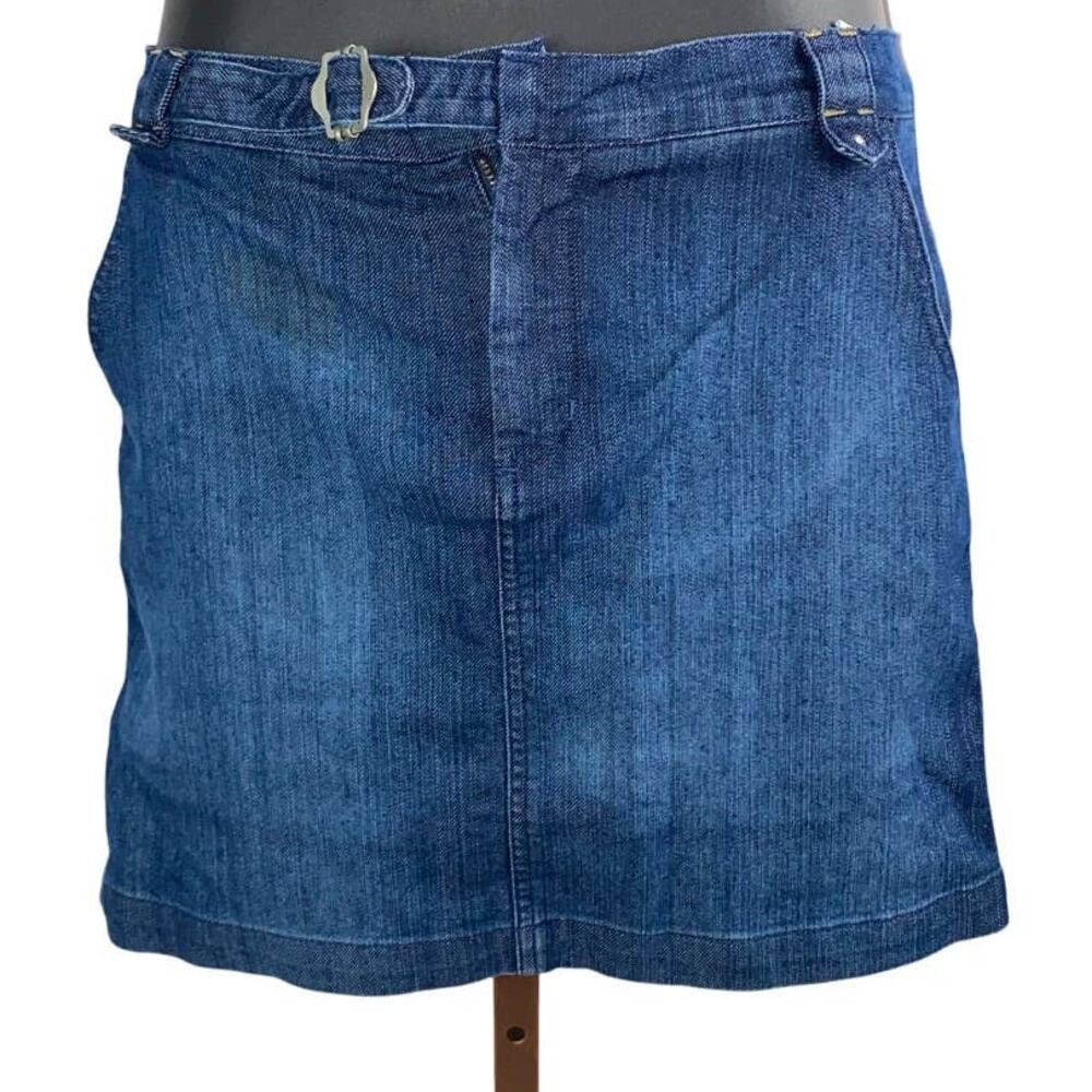 Vintage Gloria Vanderbilt pleated Y2K Academia skort mini denim skirt size 6P